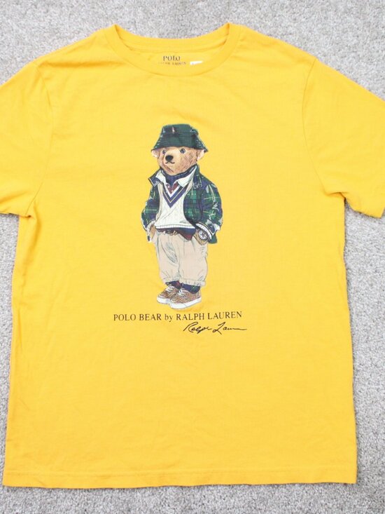 Polo Ralph Lauren Other - Polo Ralph Lauren Shirt Youth Medium (10-12) Yellow Bear Graphic Short Sleeve